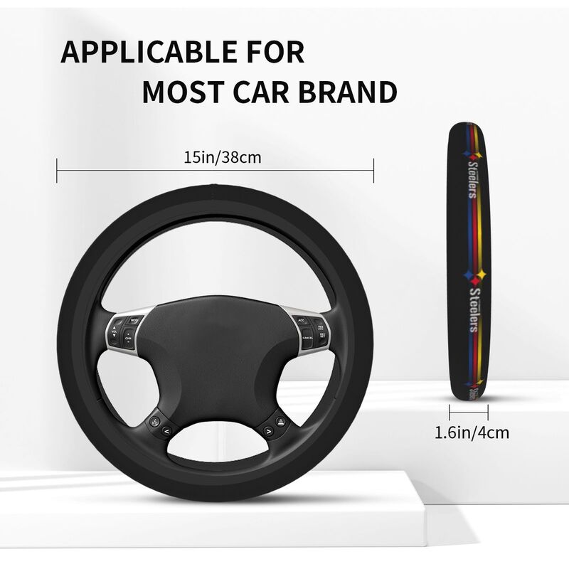 Pittsburgh Steelers 2 Printed car anti-skid cover elastic steering wheel cover