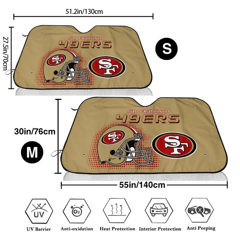 San Francisco 49ers Printing Car windshield sunshades is suitable car front windshield sunshades