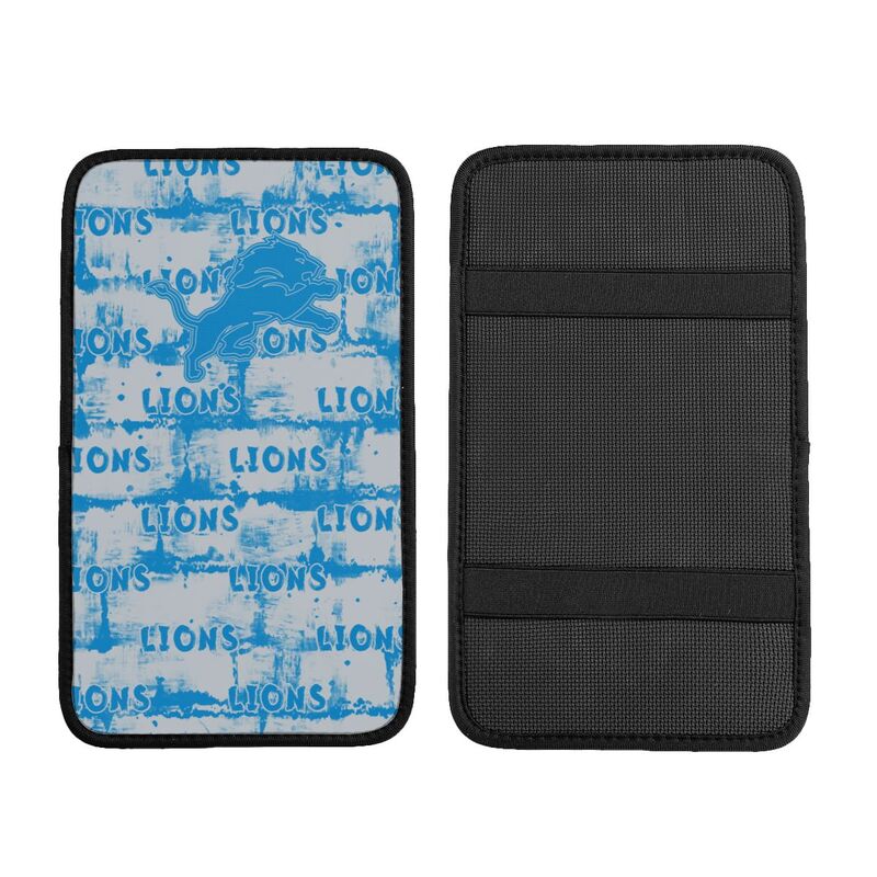Detroit Lions print Car armrest box protective cover car center console armrest pad