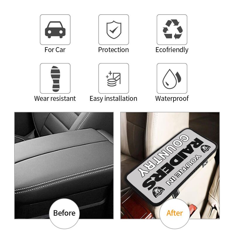 Las Vegas Raiders Printed car armrest box pad elbow support pad