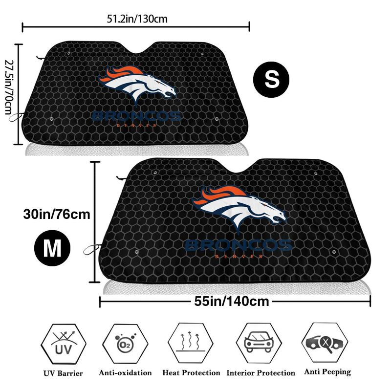 Denver Broncos 2 Printed is suitable front Car windshield sunshades Car windshield sunshades
