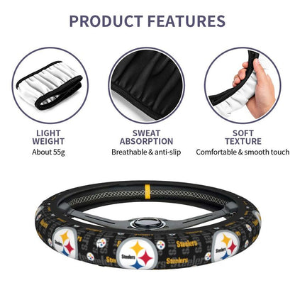 Pittsburgh Steelers 1 Printed elastic steering wheel cover car protective cover