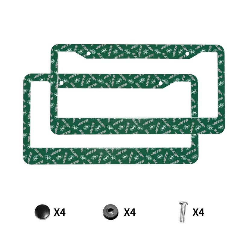 New York Jets Print front rear license plate holder circular hole license plate holder (one pair)