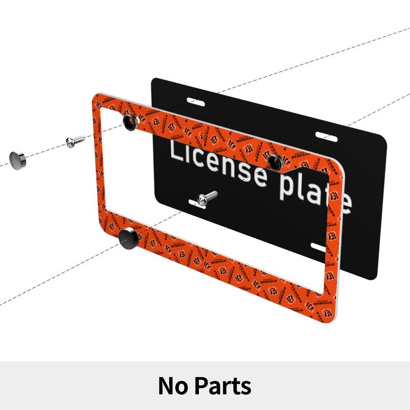 Cincinnati Bengals Print front rear license plate holder circular hole license plate holder (one pair)