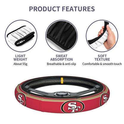 San Francisco 49ers 2 Printed car anti-skid cover elastic steering wheel cover