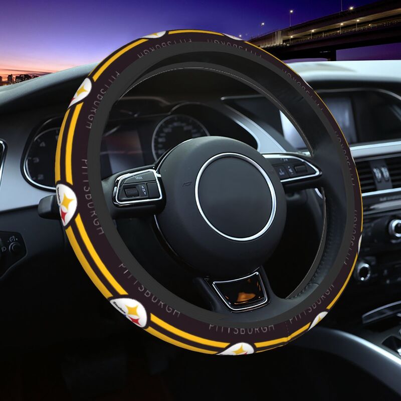 Pittsburgh Steelers 3 Printed breathable elastic steering wheel anti slip cover