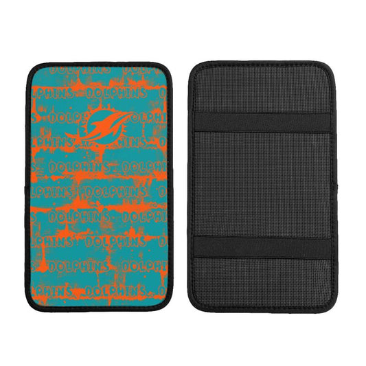 Miami Dolphins print Car armrest box protective cover car center console armrest pad