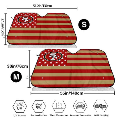 San Francisco 49ers 2 Printed multi size front windshield sunshade car windshield sunshade