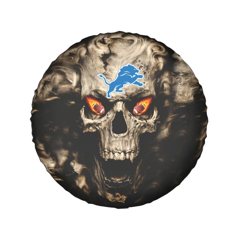 Detroit Lions print Skull print car tire cover tire dust cover