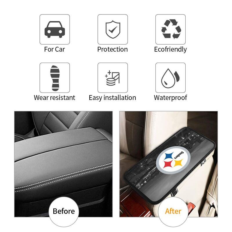 Car armrest box pad Pittsburgh Steelers Printed central armrest box pad protective pad