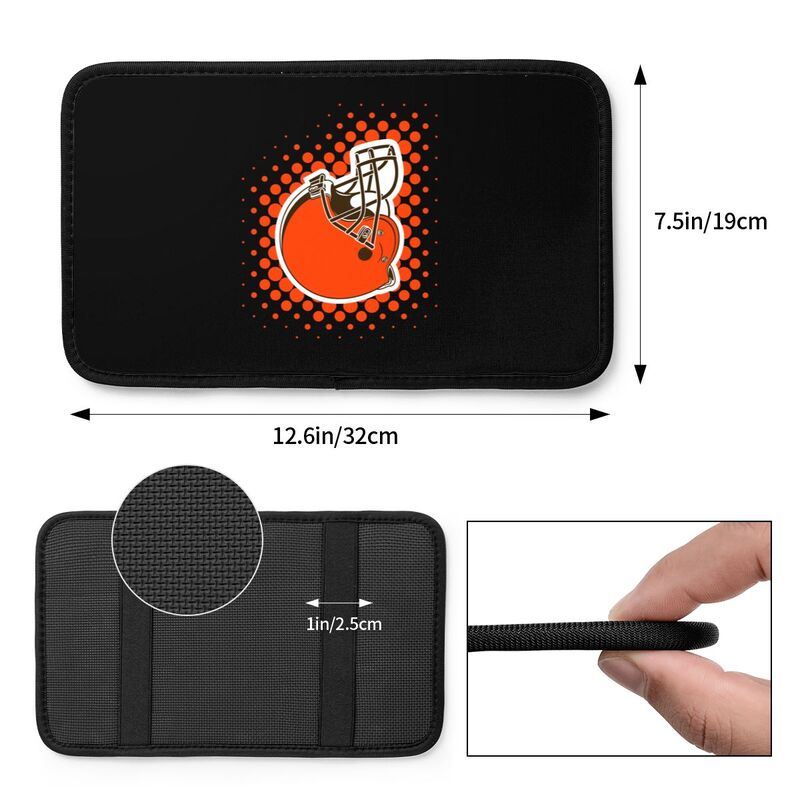 Cleveland Browns Printed car armrest box cushion armrest protective cover