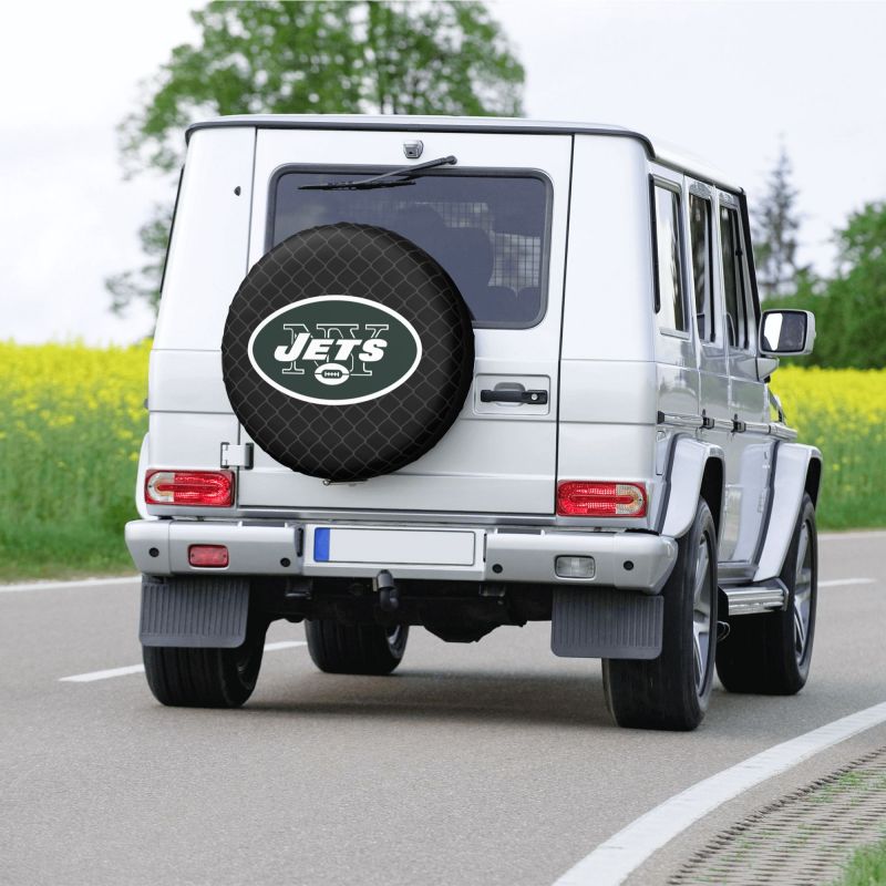 New York Jets Grid background car tire waterproof dustproof protective cover