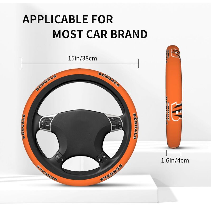 Cincinnati Bengals Printed breathable elastic steering wheel anti slip cover
