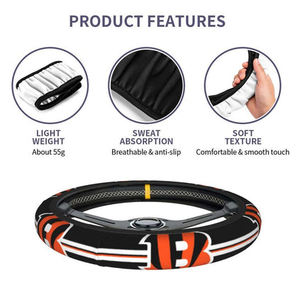 Cincinnati Bengals 5 Printed breathable elastic steering wheel anti slip cover