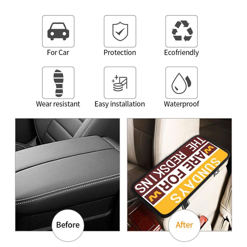 Washington Redskins Personalized printed car armrest cover Car handrail box cushion