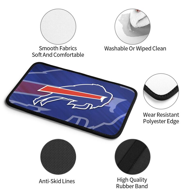 Car armrest box pad Buffalo Bills 4 Printed central armrest box cushion protective pad