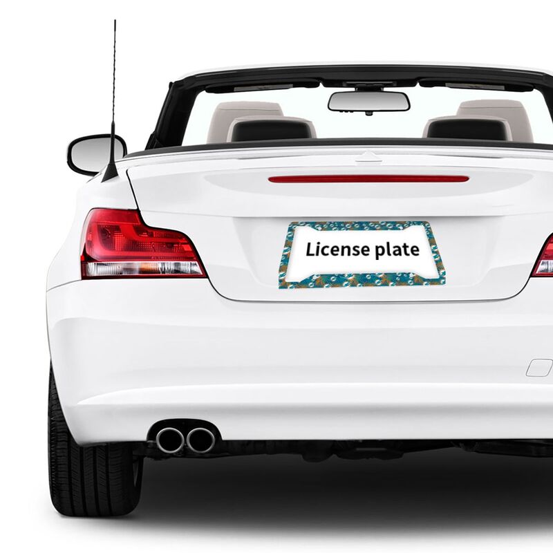 Miami Dolphins Print Car license plate frame four hole license plate holder (one pair)