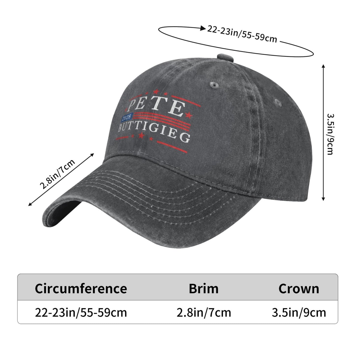 Pete Buttigieg 2028 (2) Printed unisex baseball cap adjustable cap outdoor sun hats trucker hat