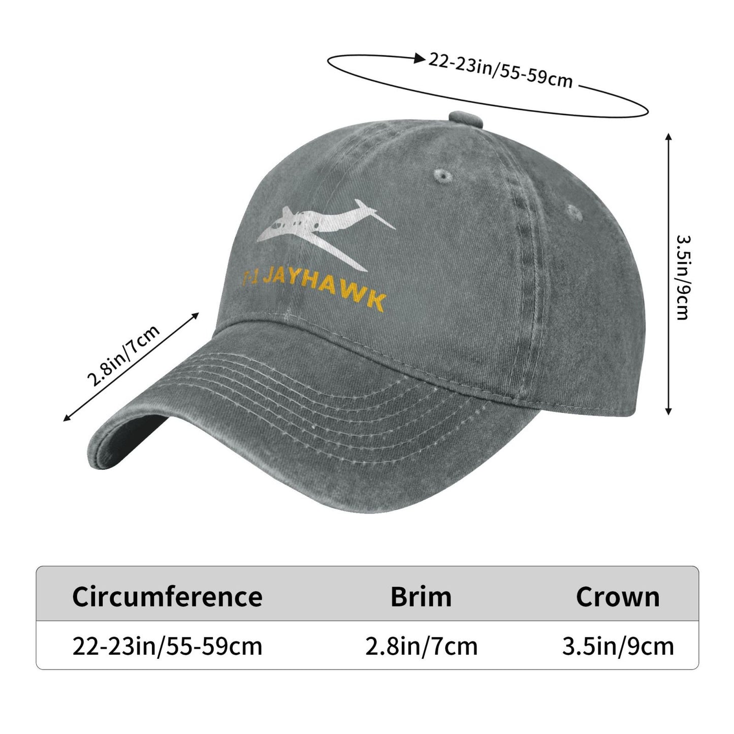 T-1 Jayhawk Printing unisex baseball cap adjustable hats Outdoor leisure hat veteran gift
