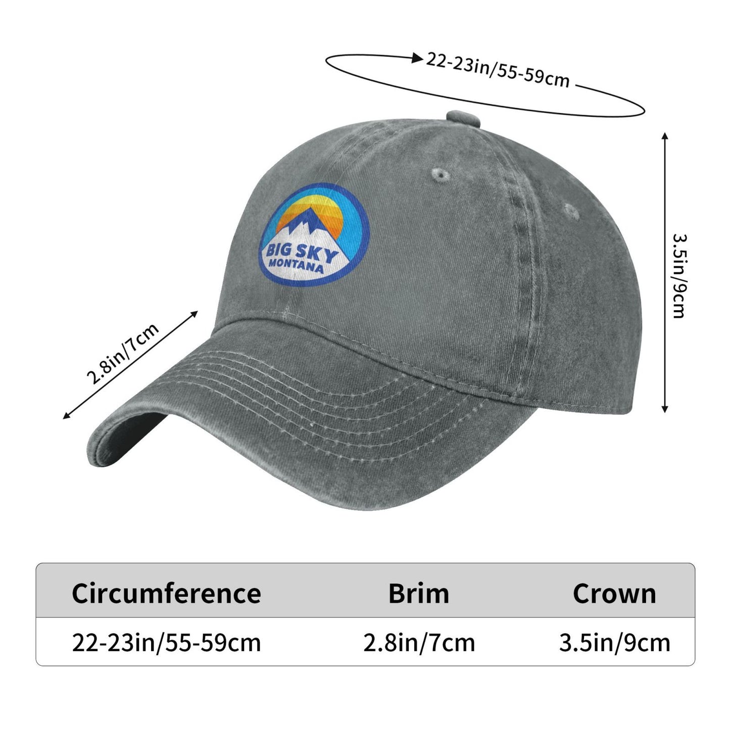 BIG SKY MONTANA(2) Printed unisex baseball cap adjustable cap outdoor sun hats trucker hat