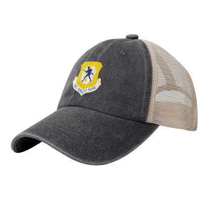 437th Airlift Wing Printed unisex baseball cap adjustable grid baseball cap veteran gift