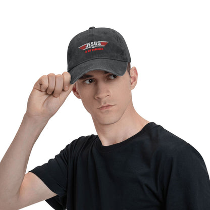 Jesus Christ IS My Wingman Printed unisex baseball cap adjustable cap outdoor sun hats trucker hat