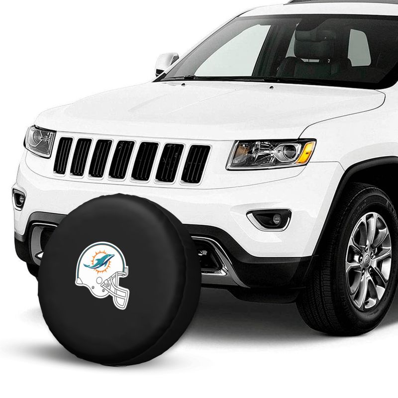 Miami Dolphins 3 Car tire protective cover waterproof and dustproof tire cover