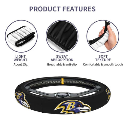 Baltimore Ravens 1 Printed breathable elastic steering wheel cover