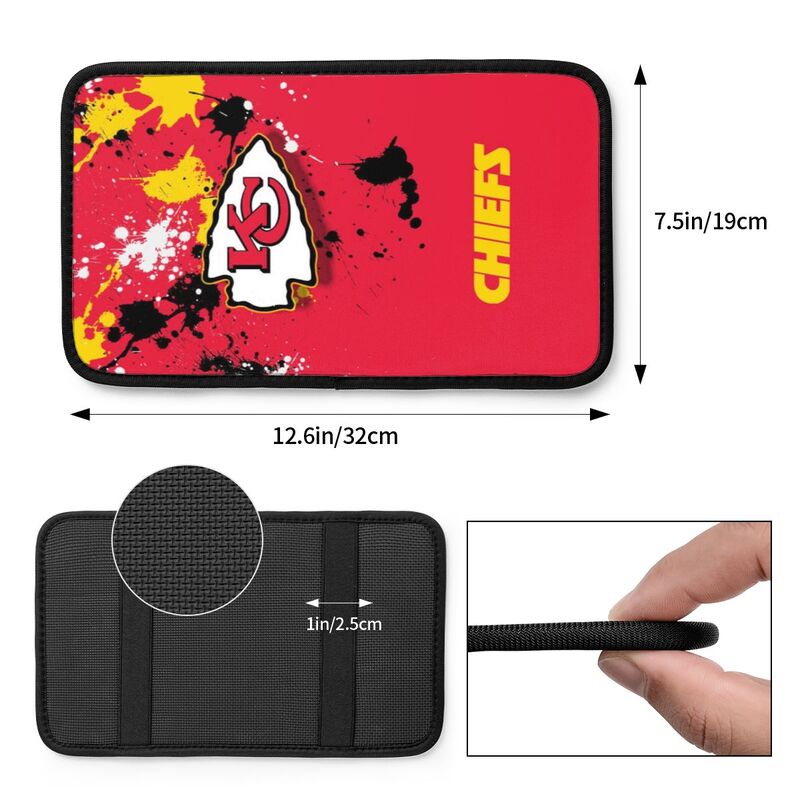 Car armrest box pad Kansas City Chiefs Printed central armrest box cushion protective pad