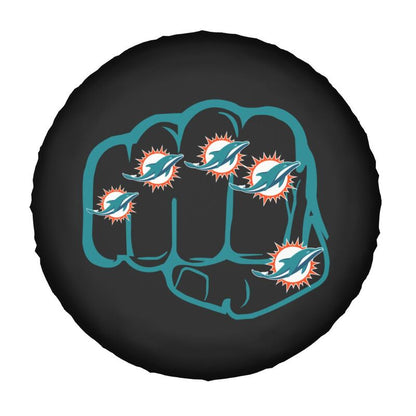 Miami Dolphins Print tire protection cover car spare tire dust protection covers