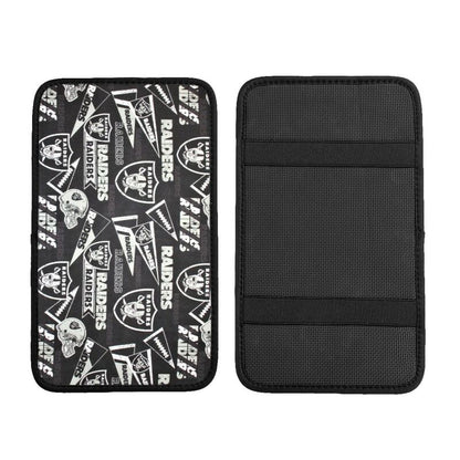 Car armrest box pad Las Vegas Raiders1 Printed central armrest box pad anti slip pad