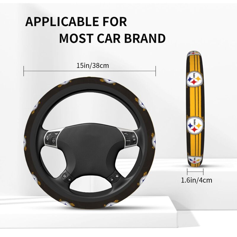 Pittsburgh Steelers 2 Printed breathable anti slip cover elastic steering wheel cover