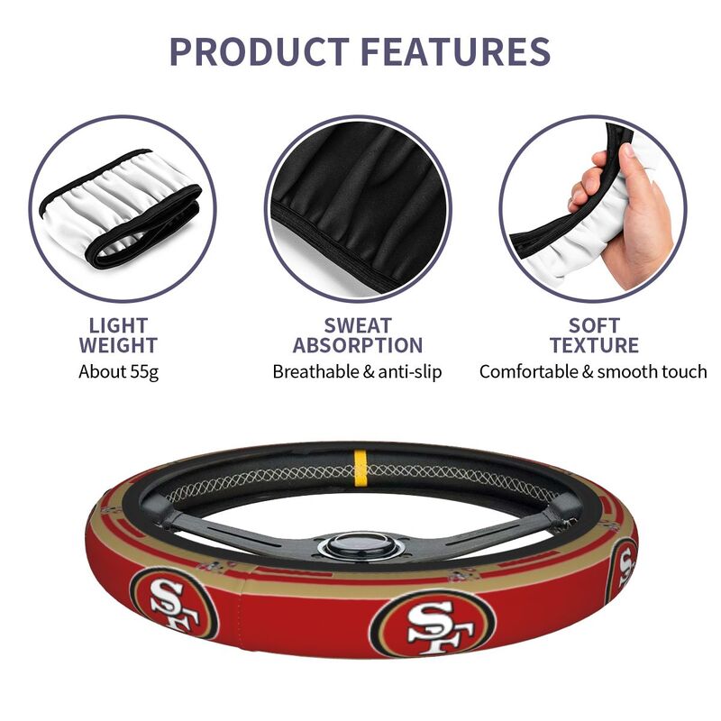 San Francisco 49ers 1 Printed elastic steering wheel cover car protective cover