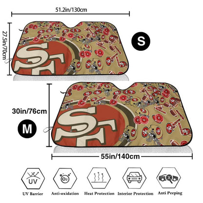 San Francisco 49ers Print multiple sizes car windshield sunshade panel car windshield sunshade cover