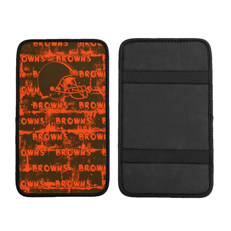 Cleveland Browns print Car armrest box protective cover car center console armrest pad