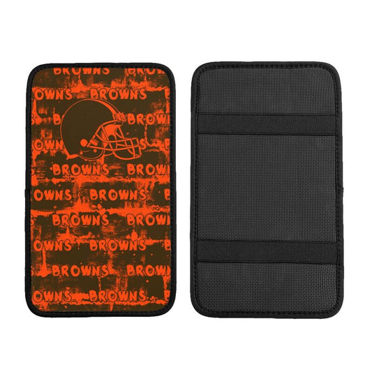 Cleveland Browns print Car armrest box protective cover car center console armrest pad