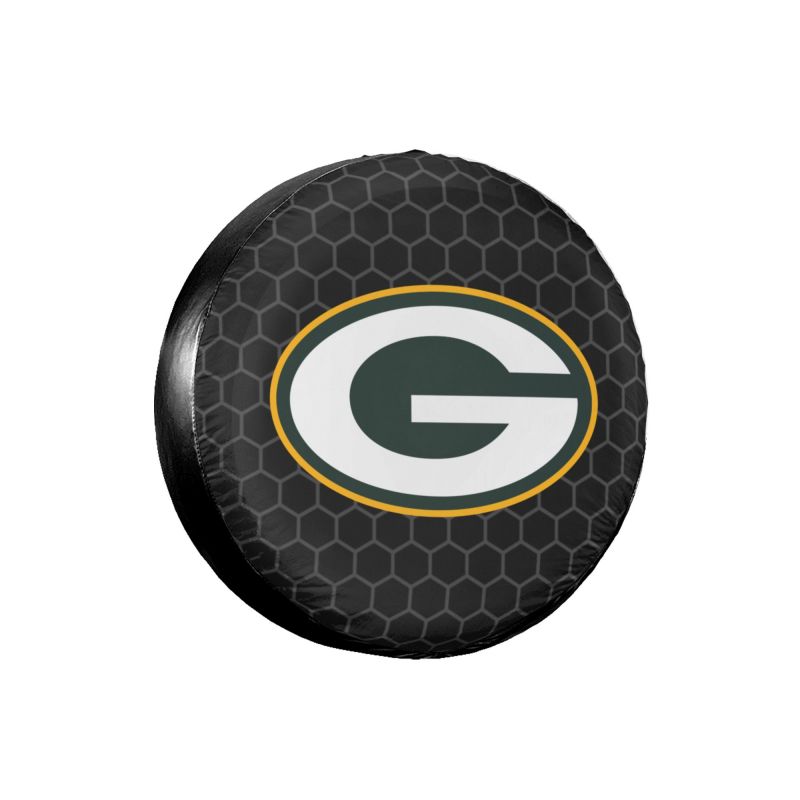 Green Bay Packers 2 Grid printed car tire cover dustproof and waterproof tire cover
