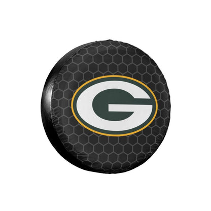 Green Bay Packers 2 Grid printed car tire cover dustproof and waterproof tire cover