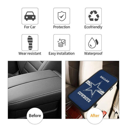 Car armrest box pad Dallas Cowboys 3 Printed center armrest box pad protective pad