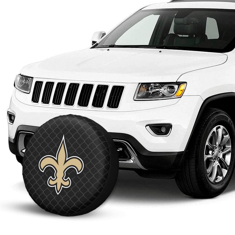 New Orleans Saints Grid background car tire waterproof dustproof protective cover