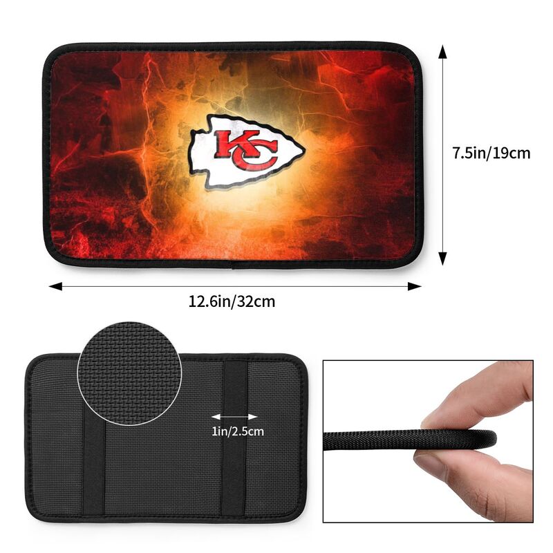 Kansas City Chiefs Printed car armrest box pad anti-abrasion pad