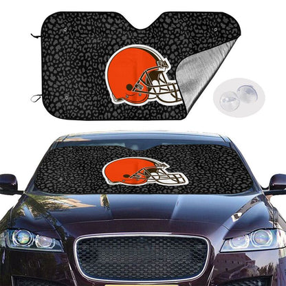 Cleveland Browns 2 Printed Car windshield sunshades is suitable front Car windshield sunshades