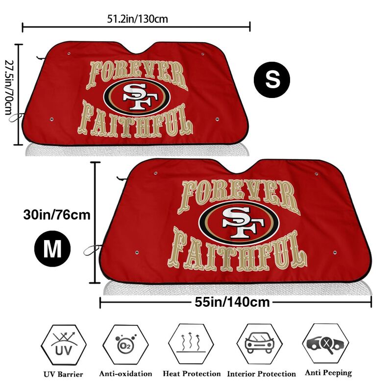San Francisco 49ers Printing multi size car front windshield sunshade car windshield sunshade