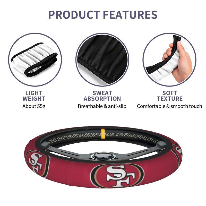 San Francisco 49ers 6 Printed breathable elastic steering wheel anti slip cover