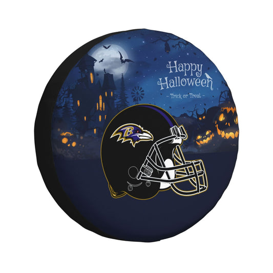 Baltimore Ravens printed car tire cover Happy Halloween printed tire dust cover