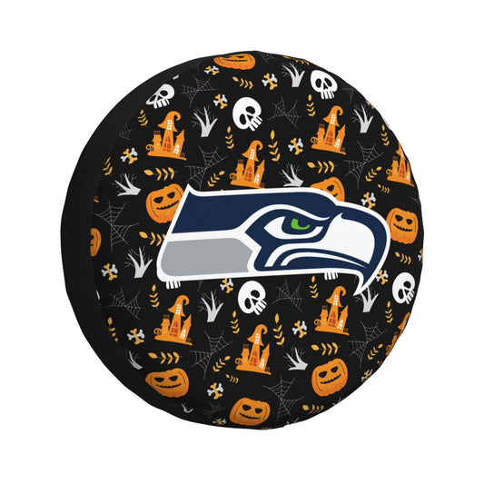 Seattle Seahawks Print Pumpkin Castle Small Printed Car Tire Cover Tire Dust Cover