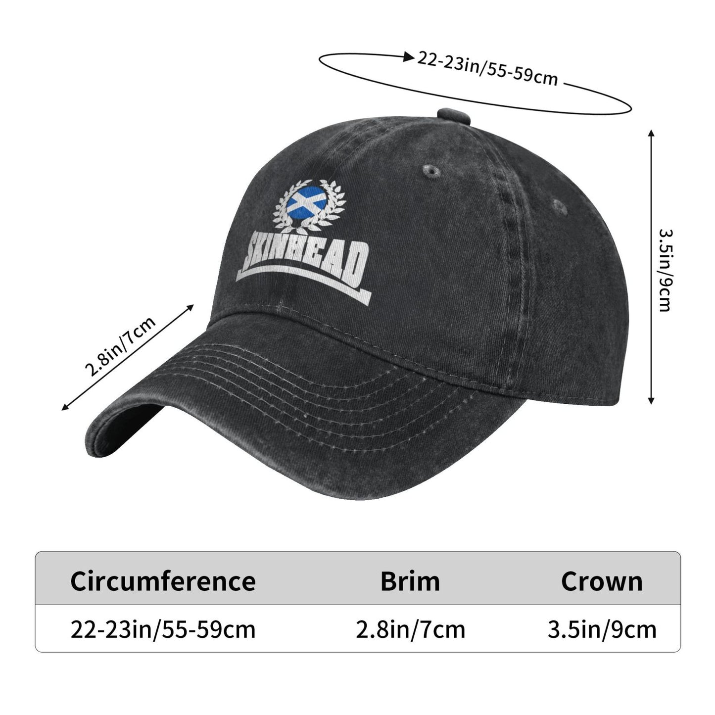 Scottish Skinhead Printed unisex baseball cap adjustable cap outdoor sun hats trucker hat