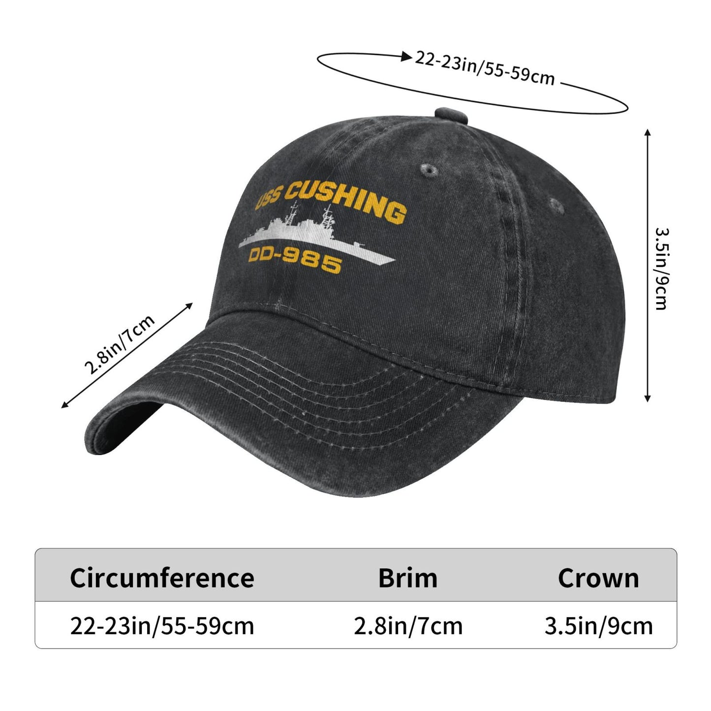USS Cushing (DD-985) Printed unisex baseball cap adjustable cap veteran gift
