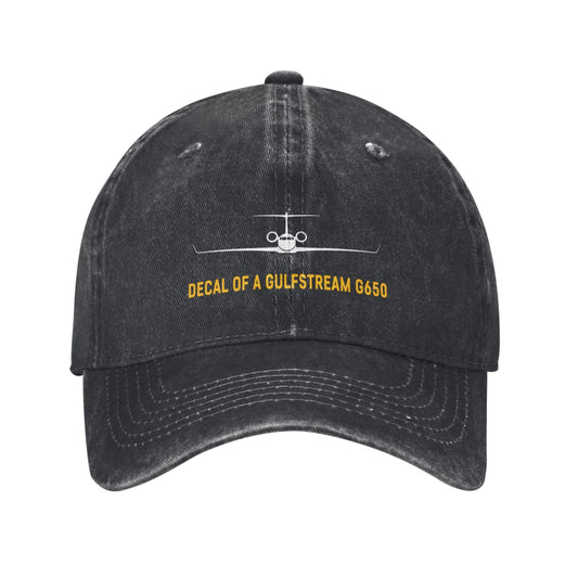 Decal Of A Gulfstream G650 Printing unisex baseball cap adjustable hats Outdoor leisure hat veteran gift