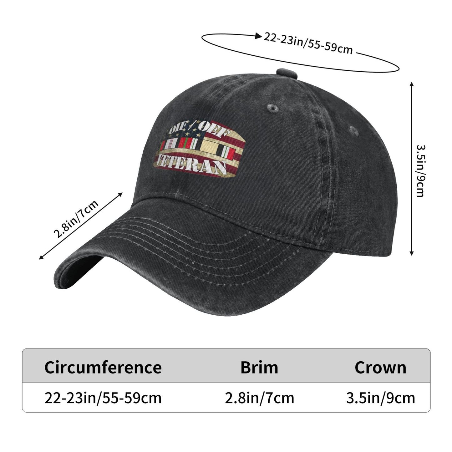 Oifoef Veteran Printed unisex baseball cap adjustable cap outdoor sunshade trucker hat
